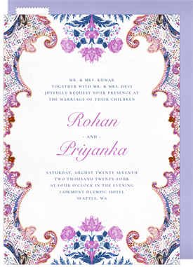 'Ornamental Silk' Wedding Invitation