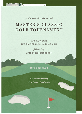 'Golf Tournament' Golf Invitation