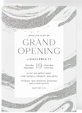 'Marbled Glitter' Grand opening Invitation