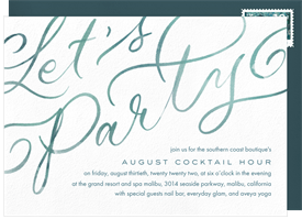 'Party Lettering' Business Invitation