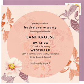 'Floral Collage' Bachelorette Party Invitation