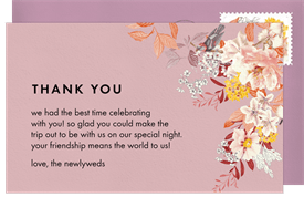 'Floral Collage' Wedding Thank You Note