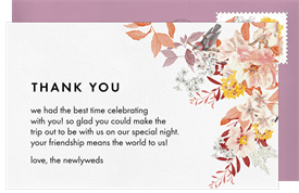 'Floral Collage' Wedding Thank You Note