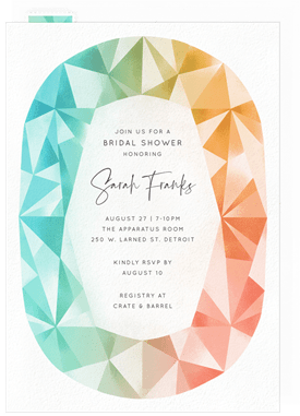 'Colorful Gem' Bridal Shower Invitation