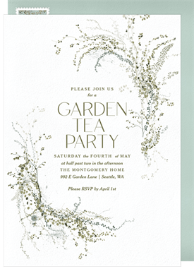'Wispy Greenery' Tea Party Invitation