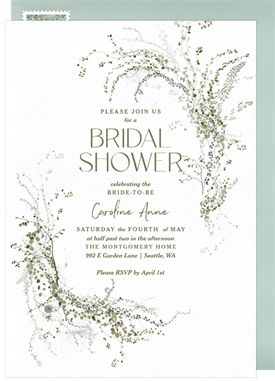 'Wispy Greenery' Bridal Shower Invitation