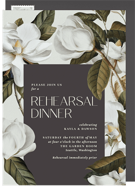 'Magnolia Romance' Rehearsal Dinner Invitation