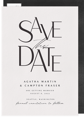 'Lettered Minimalism' Wedding Save the Date