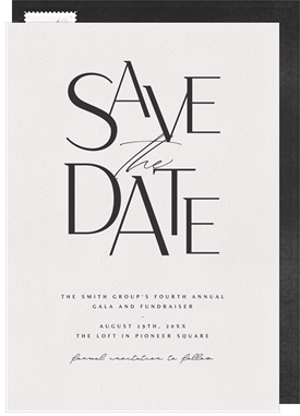 'Lettered Minimalism' Gala Save the Date