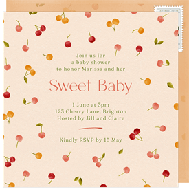 'Sweet Cherries' Baby Shower Invitation