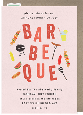 'Barbecue Fun' Fourth of July Invitation