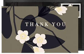 'Bold Plumeria' Wedding Thank You Note