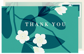 'Bold Plumeria' Wedding Thank You Note