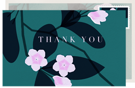 'Bold Plumeria' Wedding Thank You Note