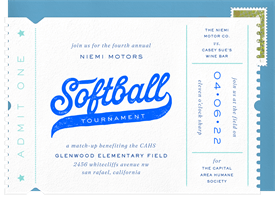 'Softball Tournament' Business Invitation