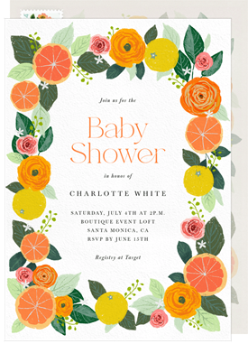 'Summer Citrus' Baby Shower Invitation
