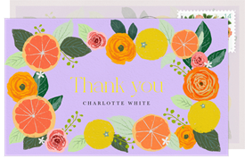 'Summer Citrus' Baby Shower Thank You Note
