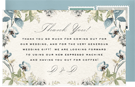 'Forever Florals' Wedding Thank You Note