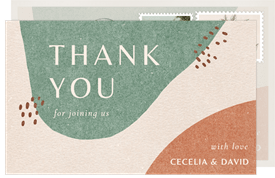 'Abstract Organic Shapes' Wedding Thank You Note