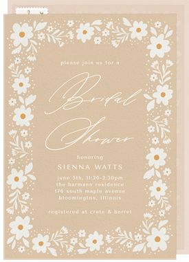 'Whimsical Daisy Frame' Bridal Shower Invitation