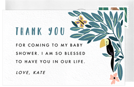 'About To Get Wild' Baby Shower Thank You Note