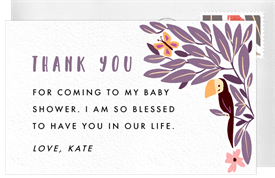 'About To Get Wild' Baby Shower Thank You Note