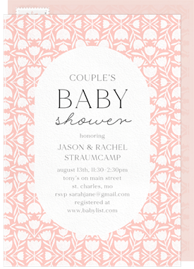 'Tulip Pattern' Baby Shower Invitation