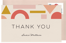 'Geometric Blocks Border' Baby Shower Thank You Note