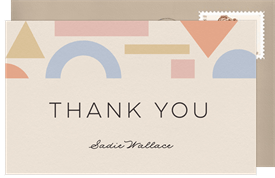 'Geometric Blocks Border' Baby Shower Thank You Note