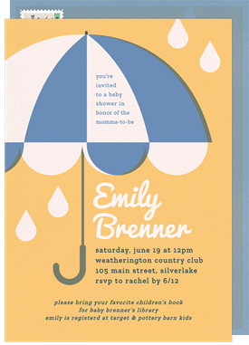 'Sweet Vintage Umbrella' Baby Shower Invitation