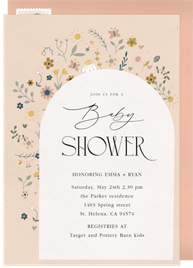 'Springtime Arch' Baby Shower Invitation