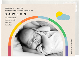 'Rainbow Colorblock' Baby Shower Invitation