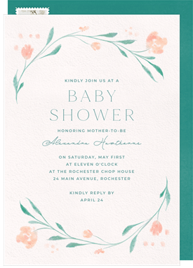 'Simple Wreath' Baby Shower Invitation