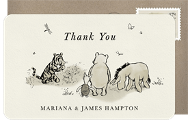 'Pooh And Friends' Baby Shower Thank You Note