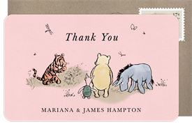 'Pooh And Friends' Baby Shower Thank You Note