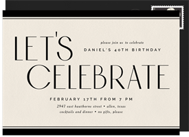 'Luxe Celebration' Adult Birthday Invitation
