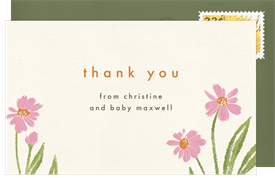 'Happy Wildflowers' Baby Shower Thank You Note