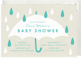 'Bold Raindrops' Baby Shower Invitation