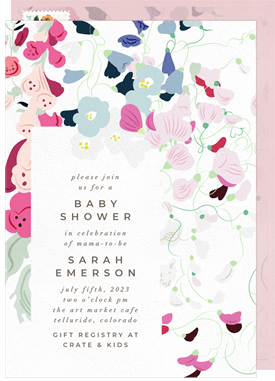 'Delicate Flora' Baby Shower Invitation