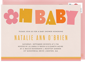 'Letterpress Oh Baby' Baby Shower Invitation