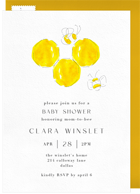 'Buzzing Bees' Baby Shower Invitation