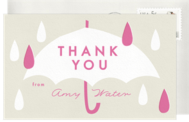 'Bold Raindrops' Baby Shower Thank You Note