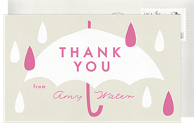 'Bold Raindrops' Baby Shower Thank You Note