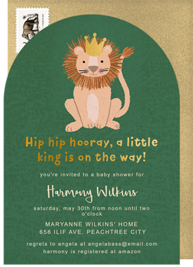 'Little Lion King' Baby Shower Invitation