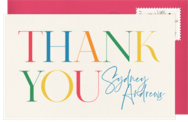 'Colorful Letters' Baby Shower Thank You Note