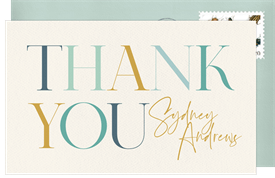 'Colorful Letters' Baby Shower Thank You Note