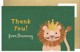 'Little Lion King' Baby Shower Thank You Note