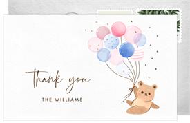'Floating Bear' Baby Shower Thank You Note