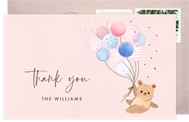 'Floating Bear' Baby Shower Thank You Note