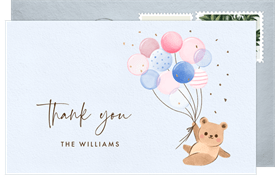 'Floating Bear' Baby Shower Thank You Note